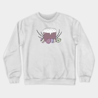 Happy Easter. Trendy Easter design with eggs, Easter cake in pastel colors. Modern style. poster, greeting card Crewneck Sweatshirt